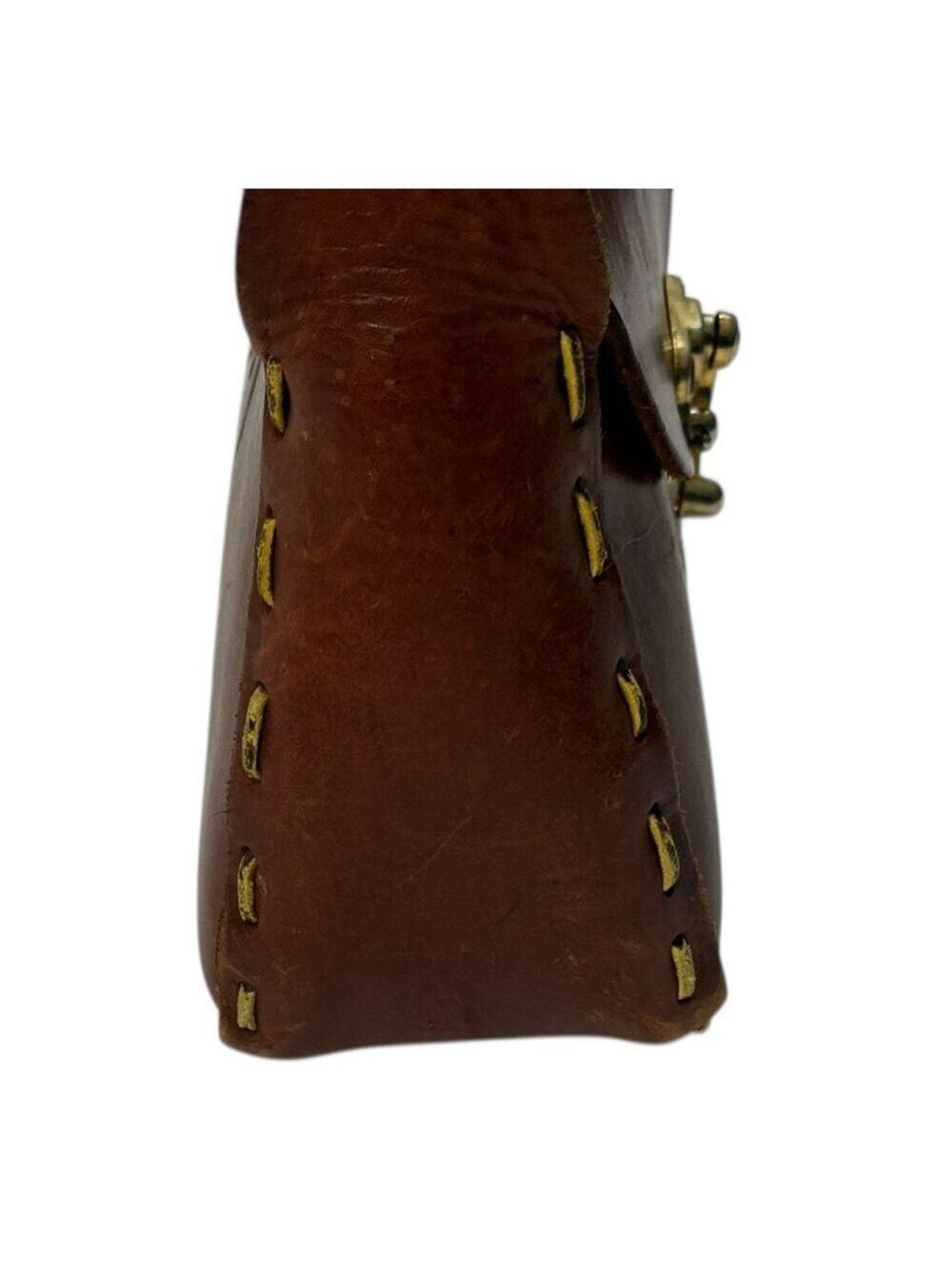 Vintage Handmade Leather Fox Embossed Saddle Bag Boho Rustic Crossbody - Picture 5 of 14